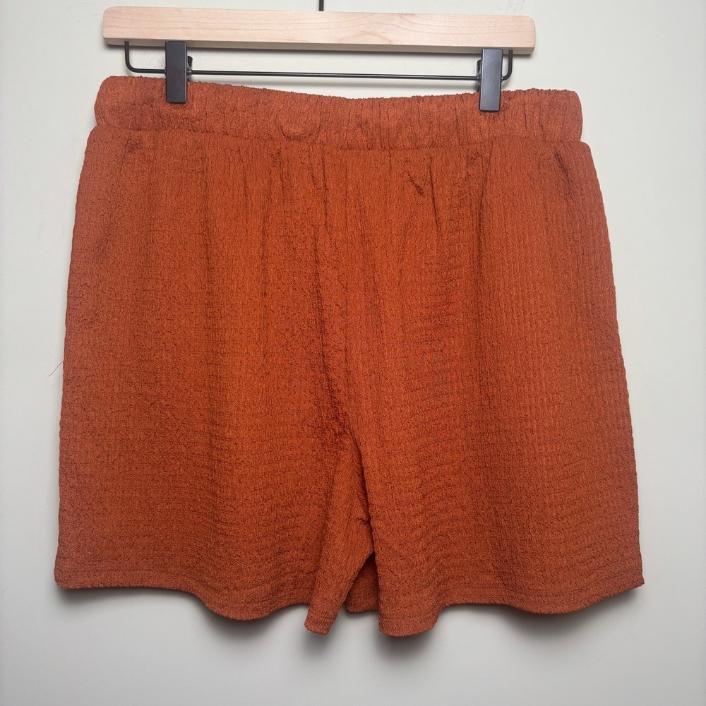Fashion Nova Orange Oversized Long Sleeve Tunic Button Shirt Shorts Set Women XL - Picture 8 of 11
